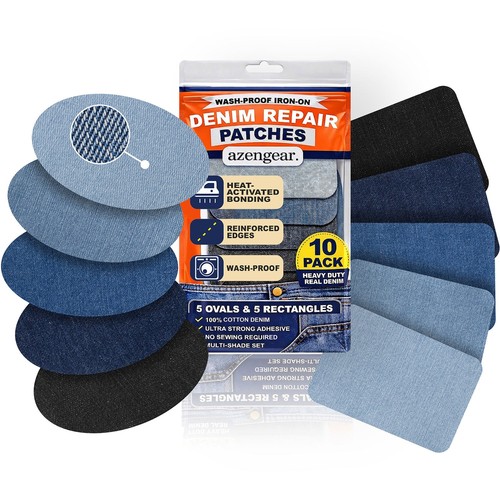 Iron denim repair patches - iron-on,