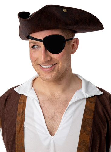 Black satin eye patch adults - eye,