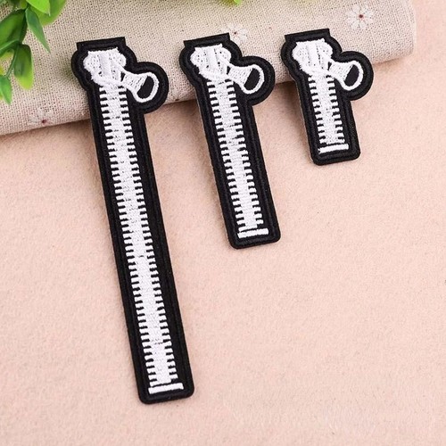 6pcs zipper embroidered patch - 6pcs,