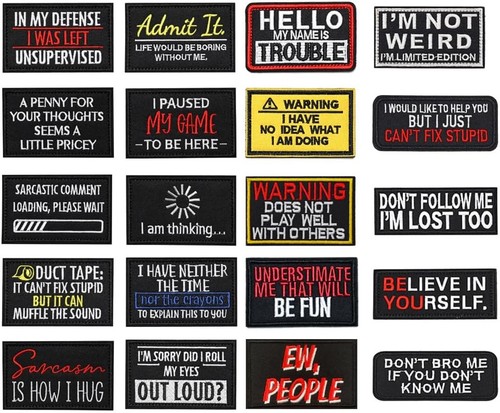 Funny sayings patches - sayings, set